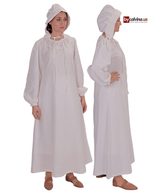 ROSELLA  White – Medieval Viking and Renaissance Cotton Poplin Dress